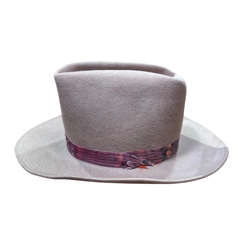 Rockmount Ranch Wear High Stepper 1700 Tan Wool Cowboy Hat Made  USA Mens 7 1/4 - Picture 2 of 6